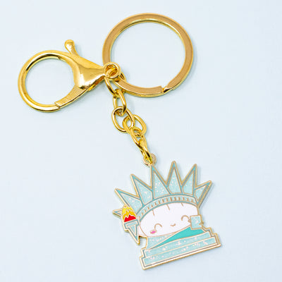 Steamie Of Liberty NYC Enamel Keychain