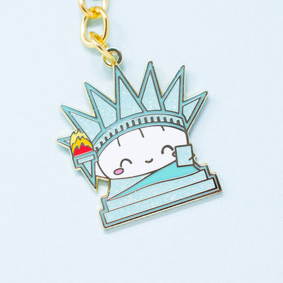 Steamie Of Liberty NYC Enamel Keychain