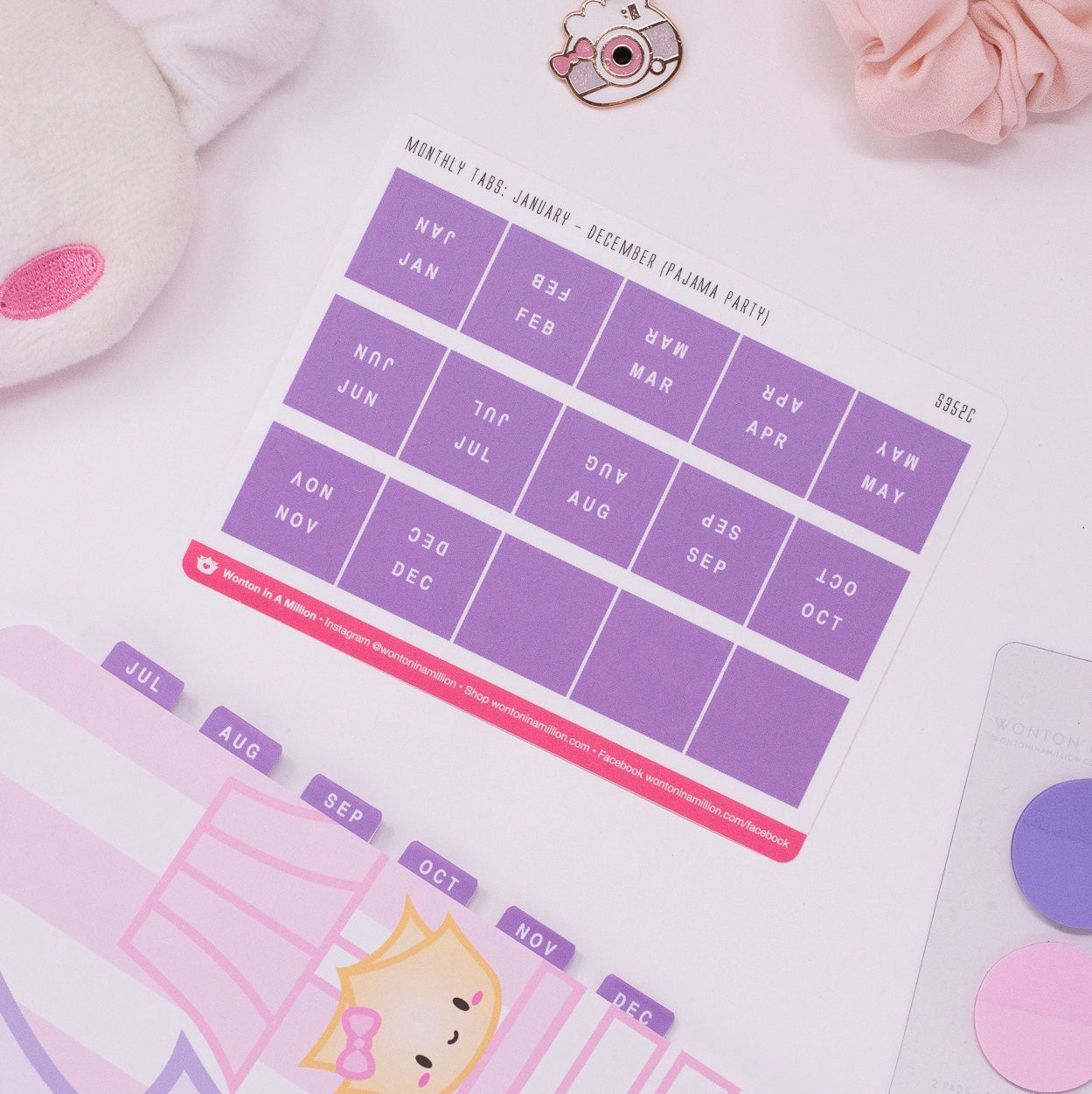 Pajama Party Monthly Tab Stickers