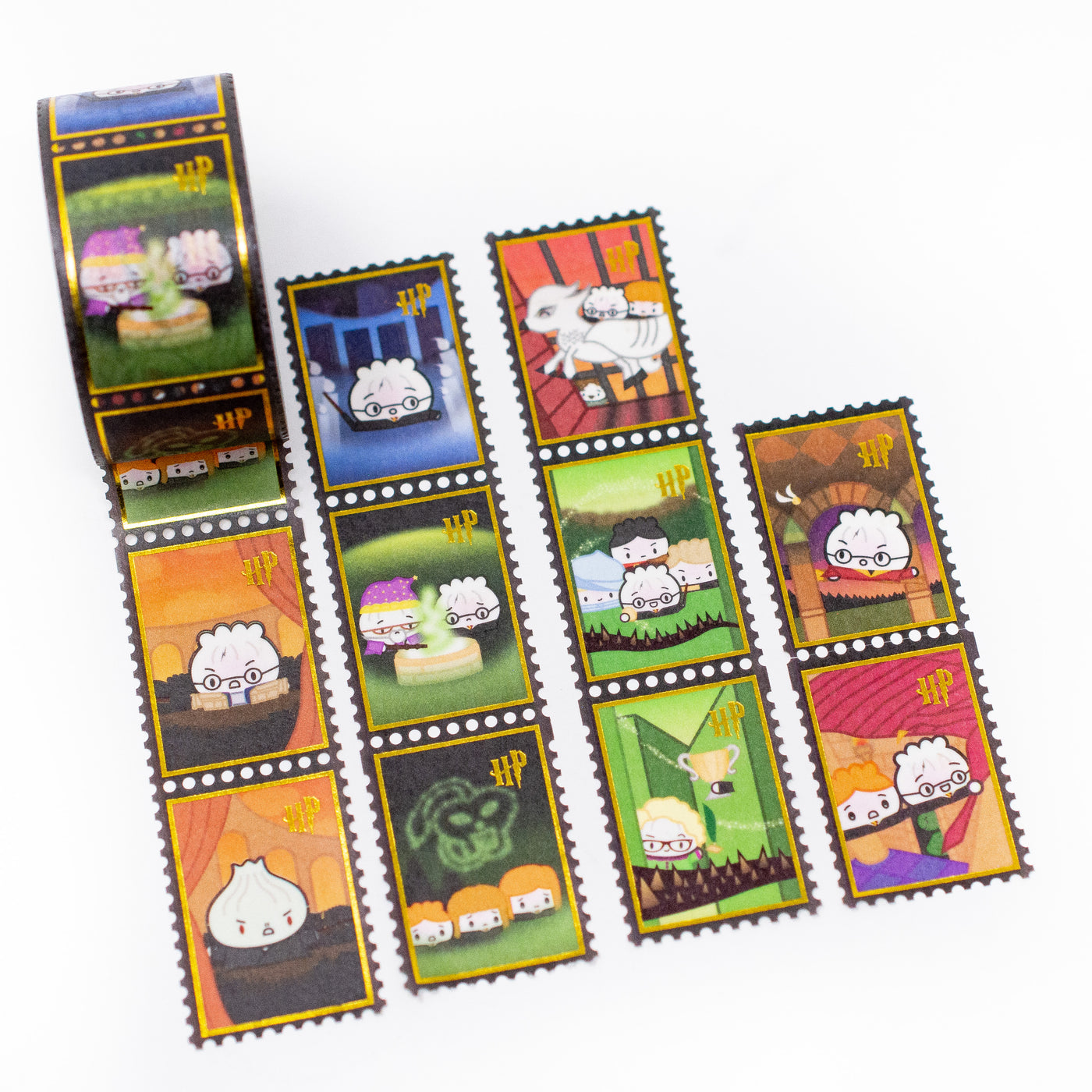 W404 | Hagao Potter - Book Stamps Washi (Perforated, 25mm)