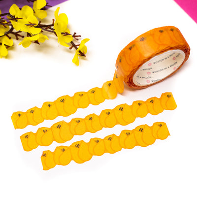 Flour Power - Tangerine Tulips Washi (DIECUT, 15mm)