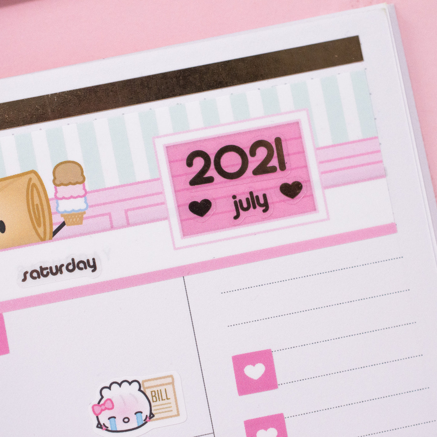 Ice Cream Shop Monthly Sticker Kit (A5W)