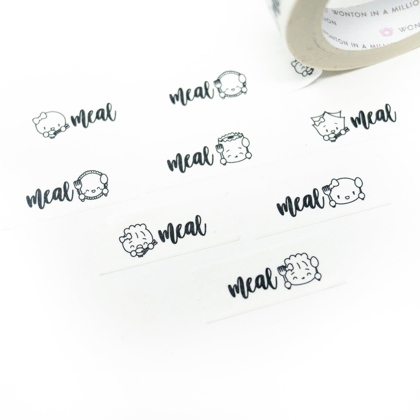 W436 | Scripts - Meal Washi (Perforated 1", 10mm)