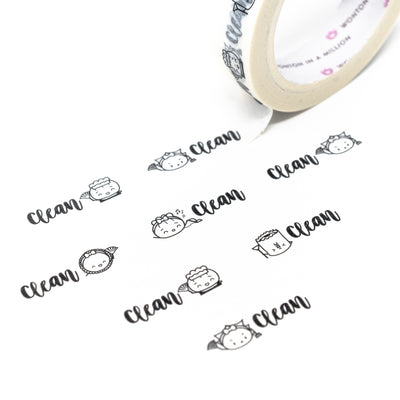 W447 | Scripts - Clean Washi (1" Perforated, 10mm)