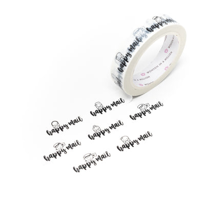 W448 | Scripts - Happy Mail Washi (1" Perforated, 10mm)
