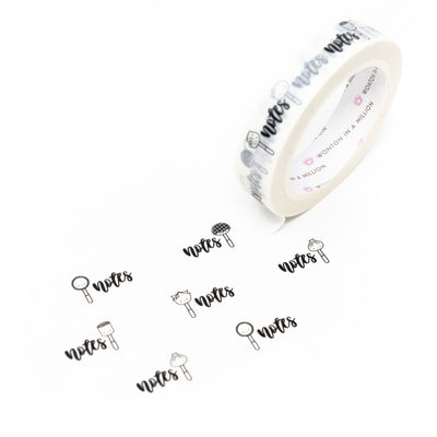 Scripts - Notes Washi (1" Perforated, 10mm)