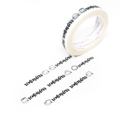 W452 | Scripts - Reminders Washi (1" Perforated, 10mm)