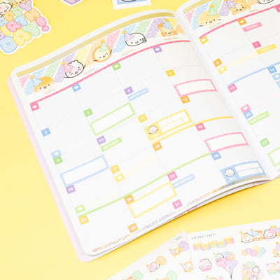 Birthday Party Monthly Sticker Kit (A5W)