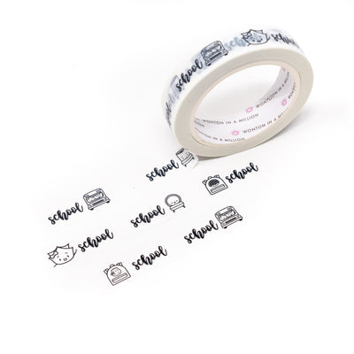 Scripts - School Washi (1" Perforated, 10mm)