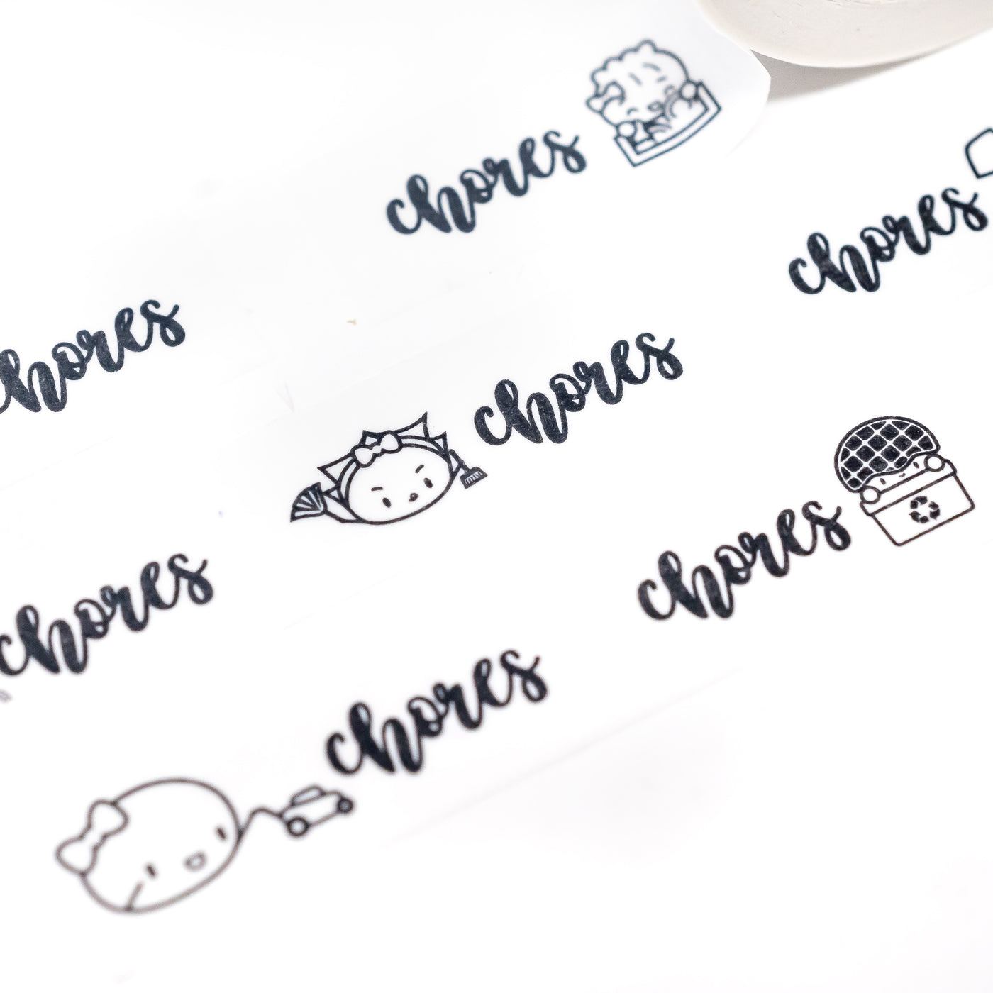 W476 | Scripts - Chores Washi (1" Perforated, 10mm)