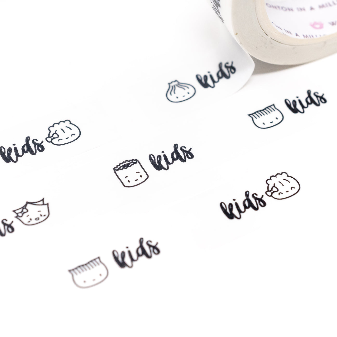 Scripts - Kids Washi (1" Perforated, 10mm)