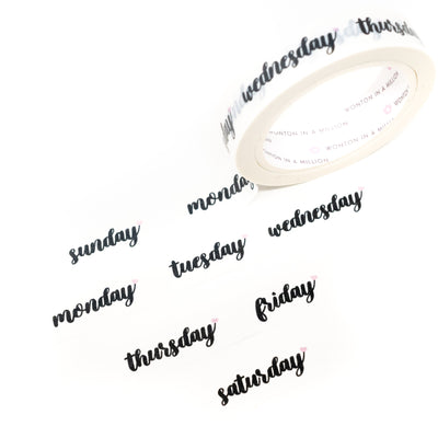 Days Of The Week Scripts Washi (10mm, 1" perforated)