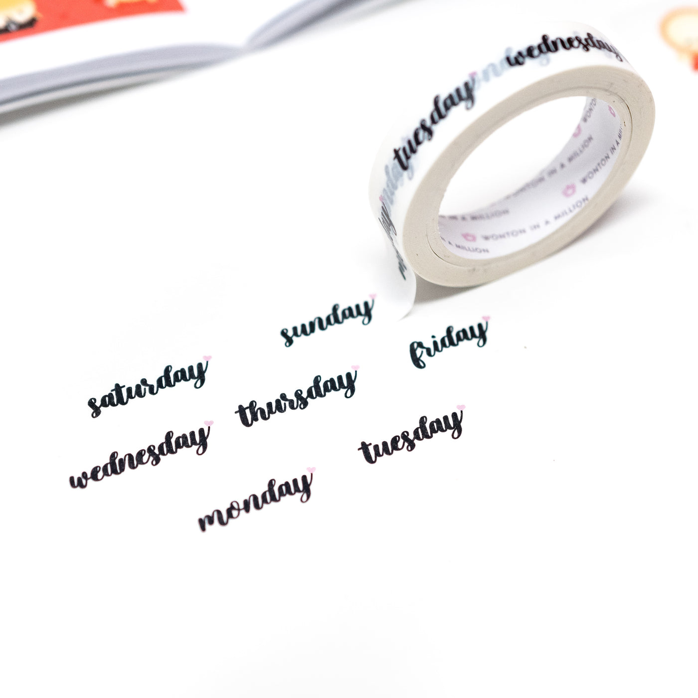 Days Of The Week Scripts Washi (10mm, 1" perforated)