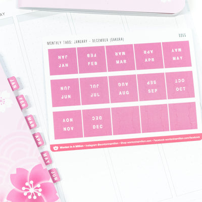 S355 | Sakura Monthly Tab Stickers