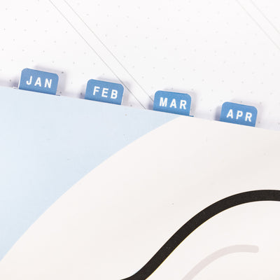 Dreamy Blue Monthly Tab Stickers