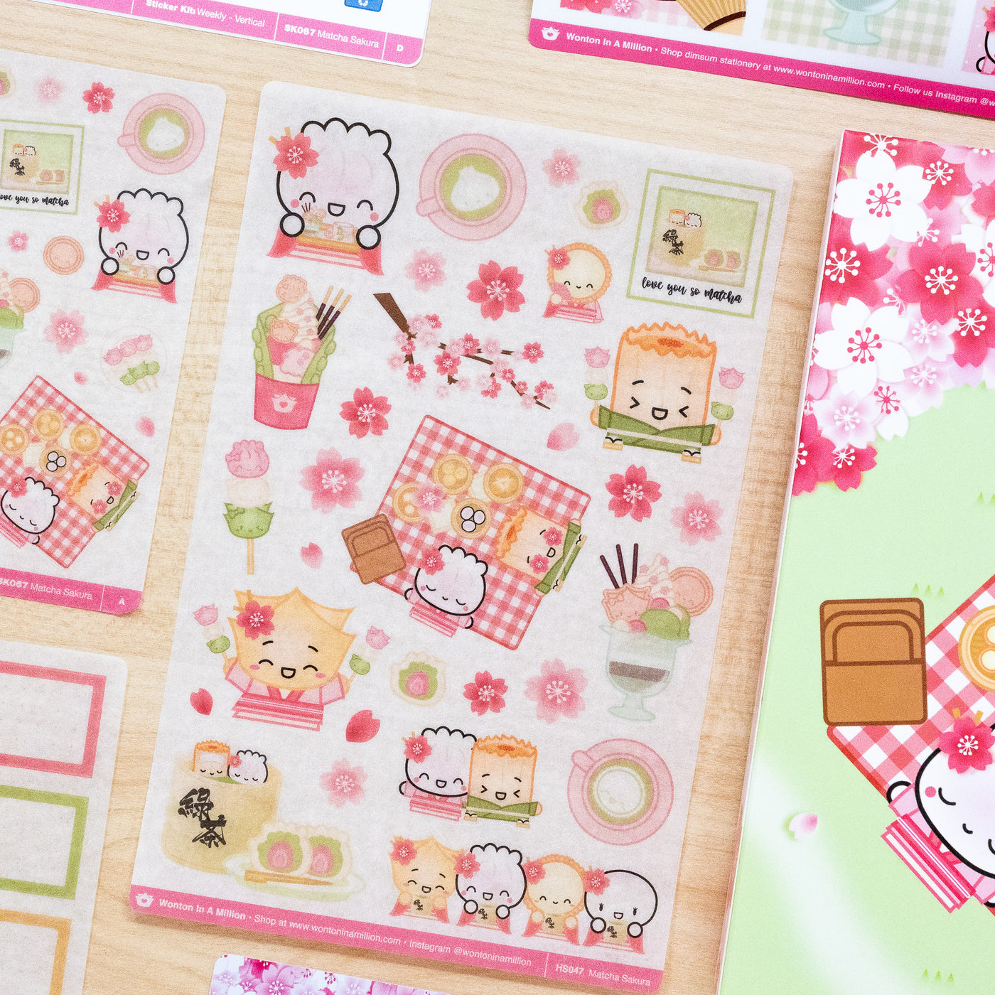 Matcha Sakura Washi Stickers