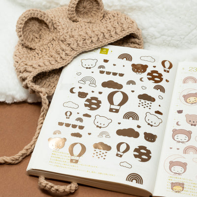 HS060 | Beary Cute Rose Gold Transparent Foil Stickers
