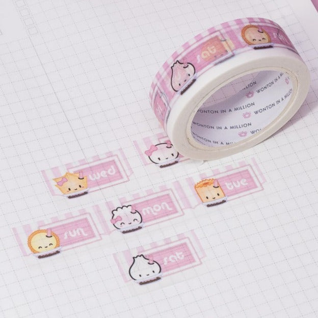 W553 | Boba Shop - Date Covers Washi (1" Perforated, 15mm)
