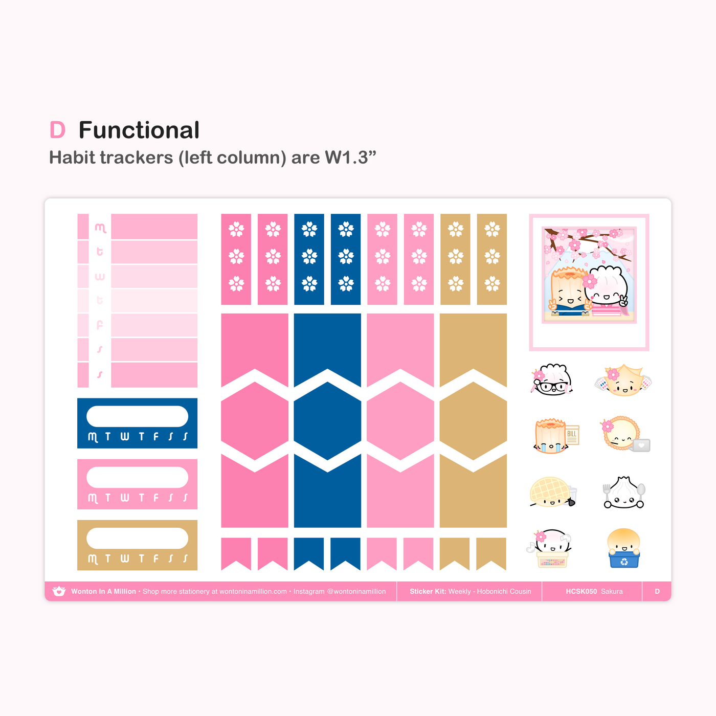 HCSK050 | Sakura Weekly Sticker Kit (Hobonichi Cousin)