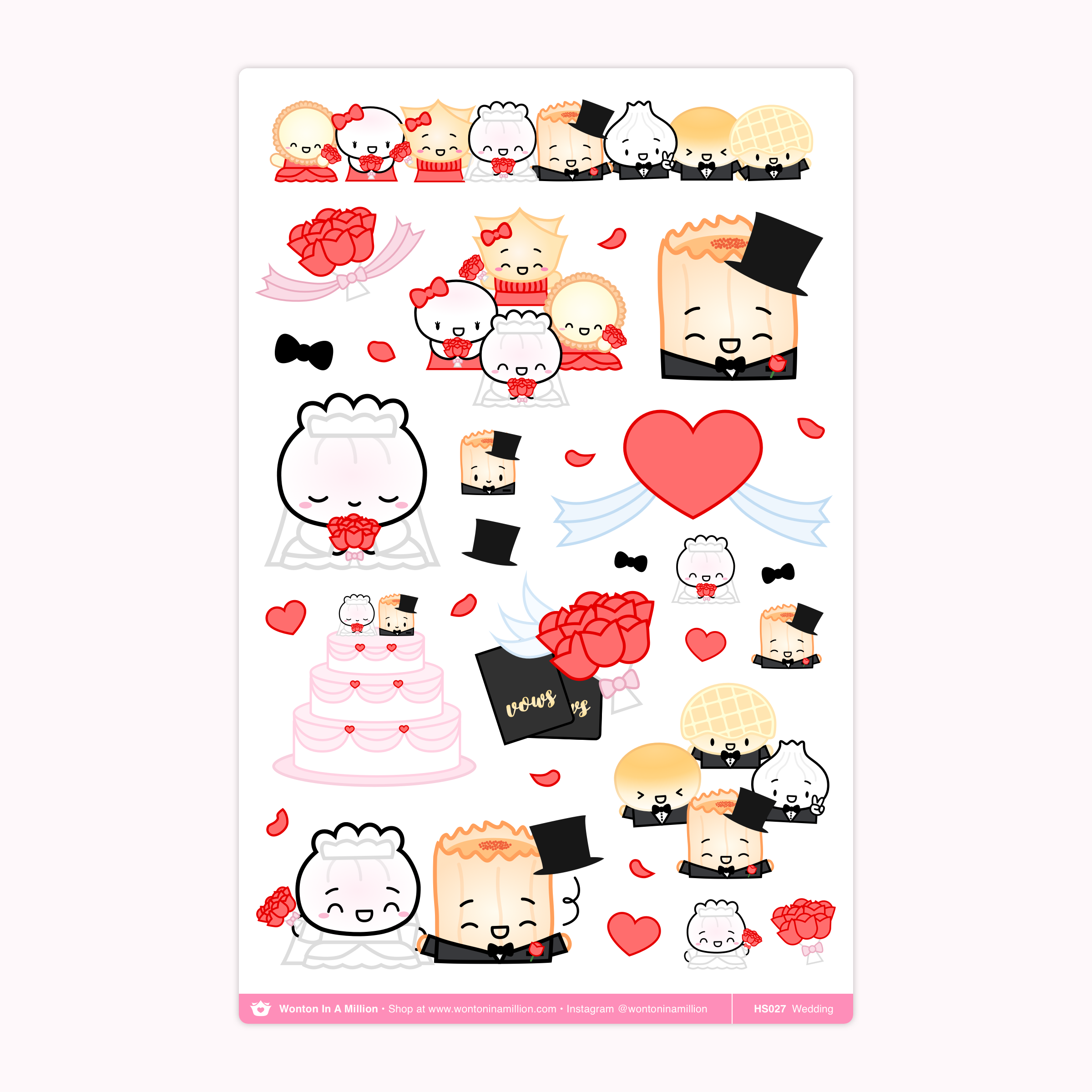 HS027 | Wedding Washi Stickers – Wonton In A Million