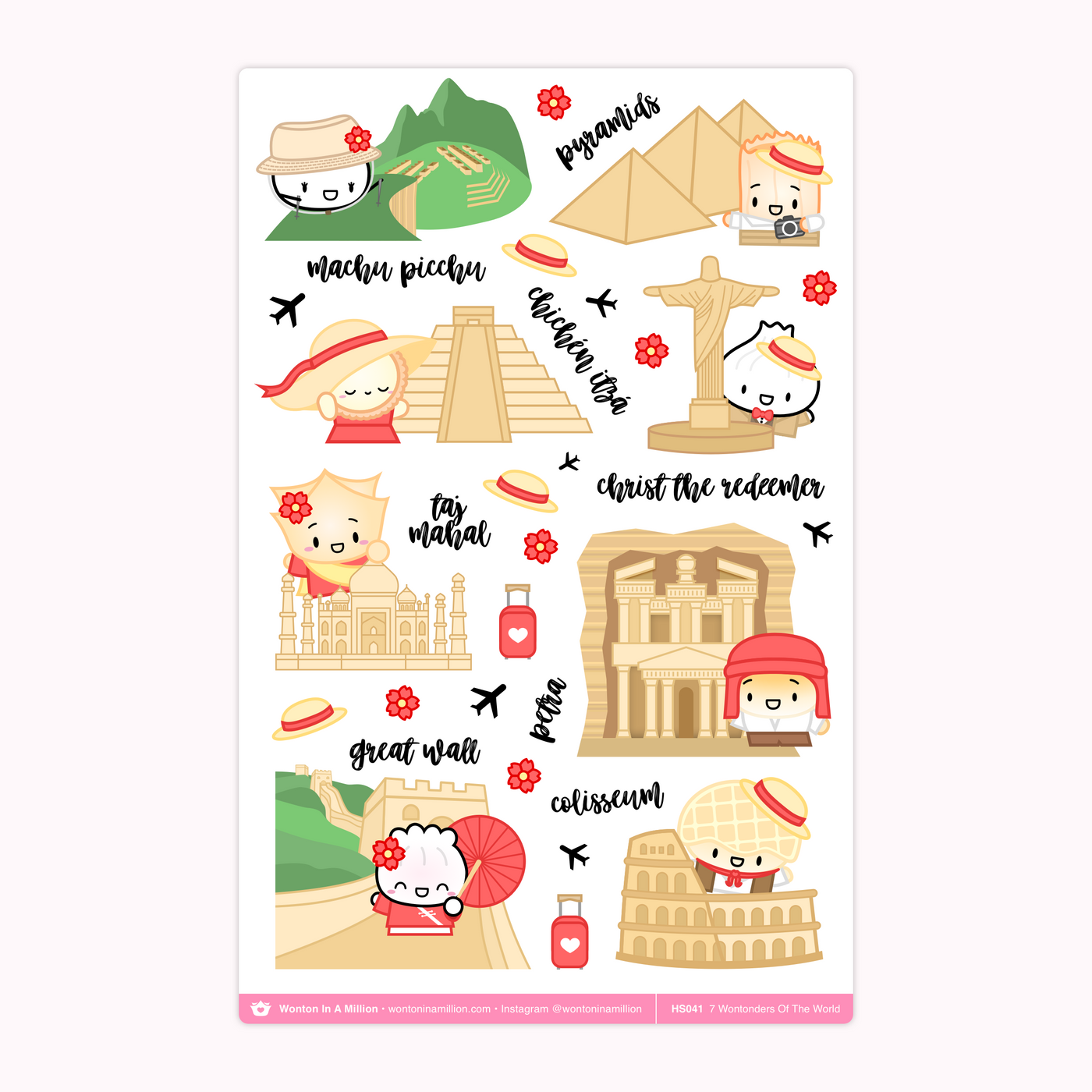 HS041 | 7 Wontonders Of The World Washi Stickers