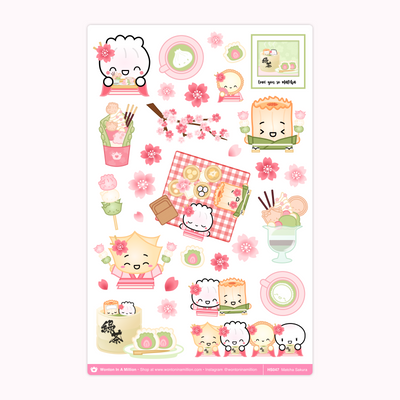 Matcha Sakura Washi Stickers