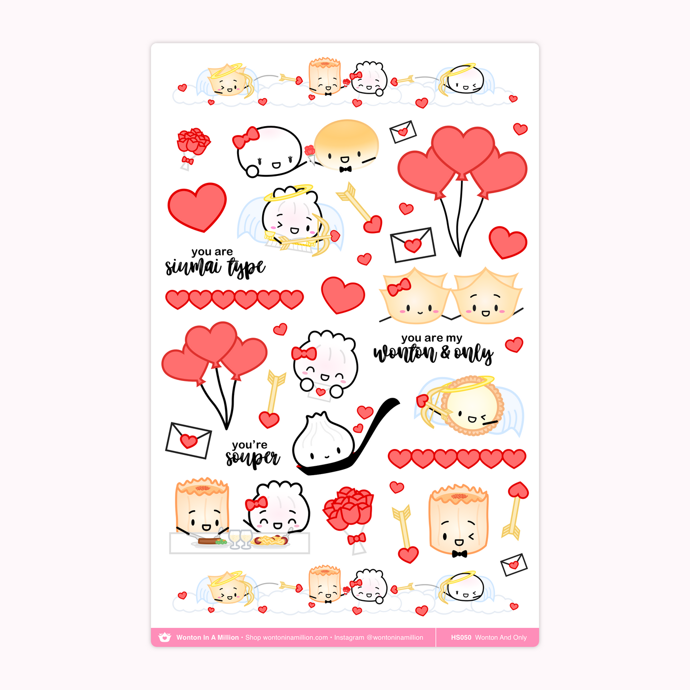 Valentine Wonton And Only Washi Stickers
