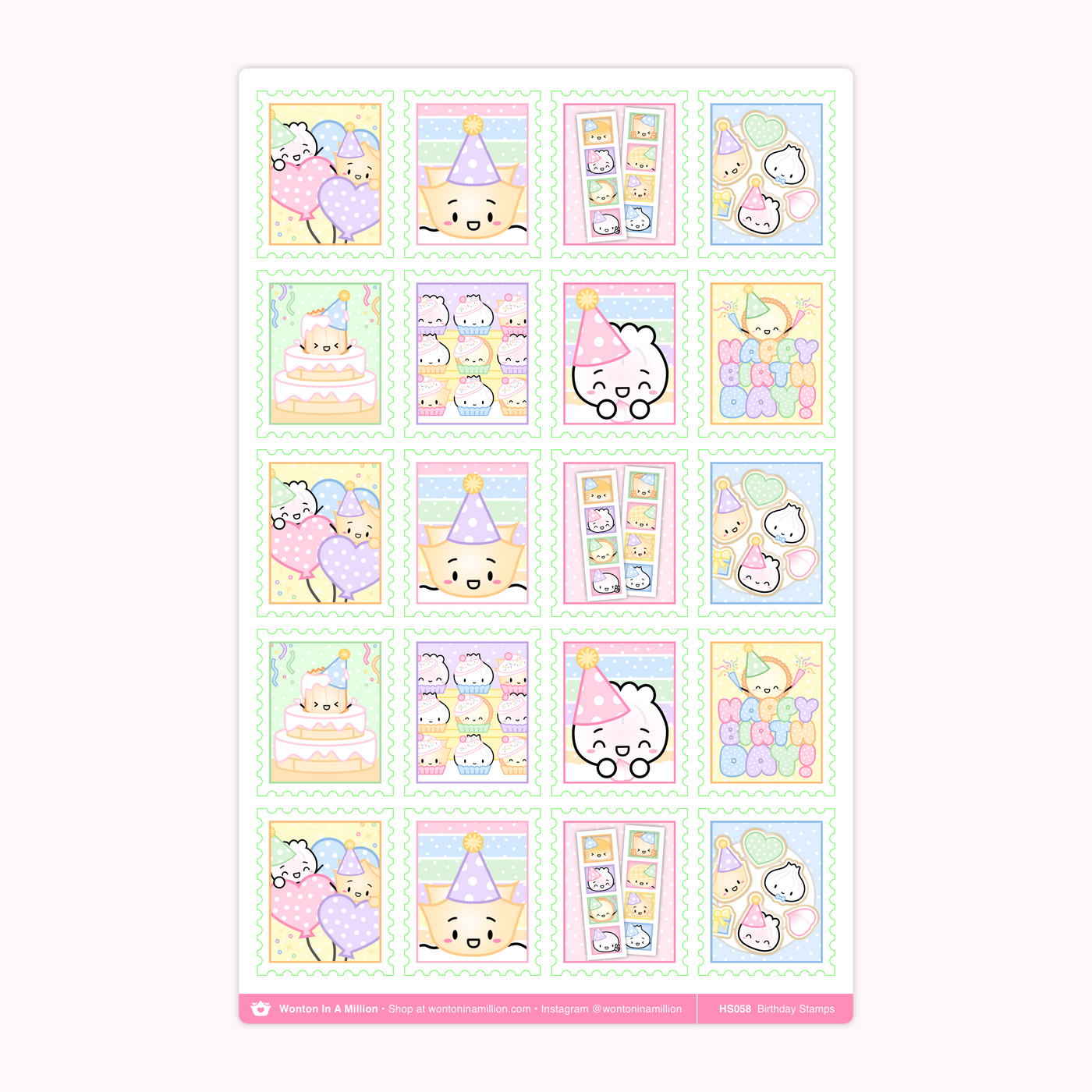 Birthday Stamps Washi Stickers