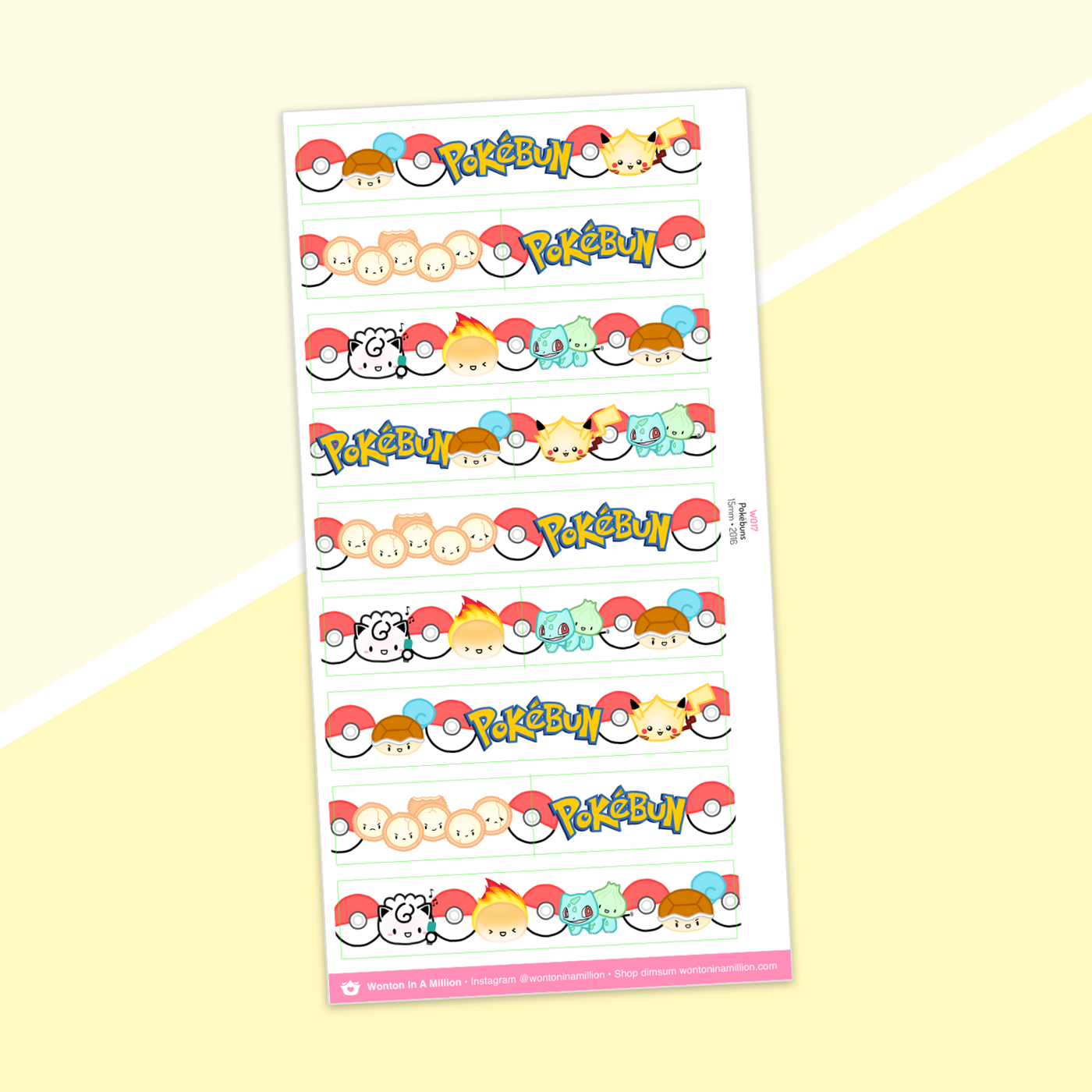 Washi Strip Stickers - (05) Pokébuns (2016)