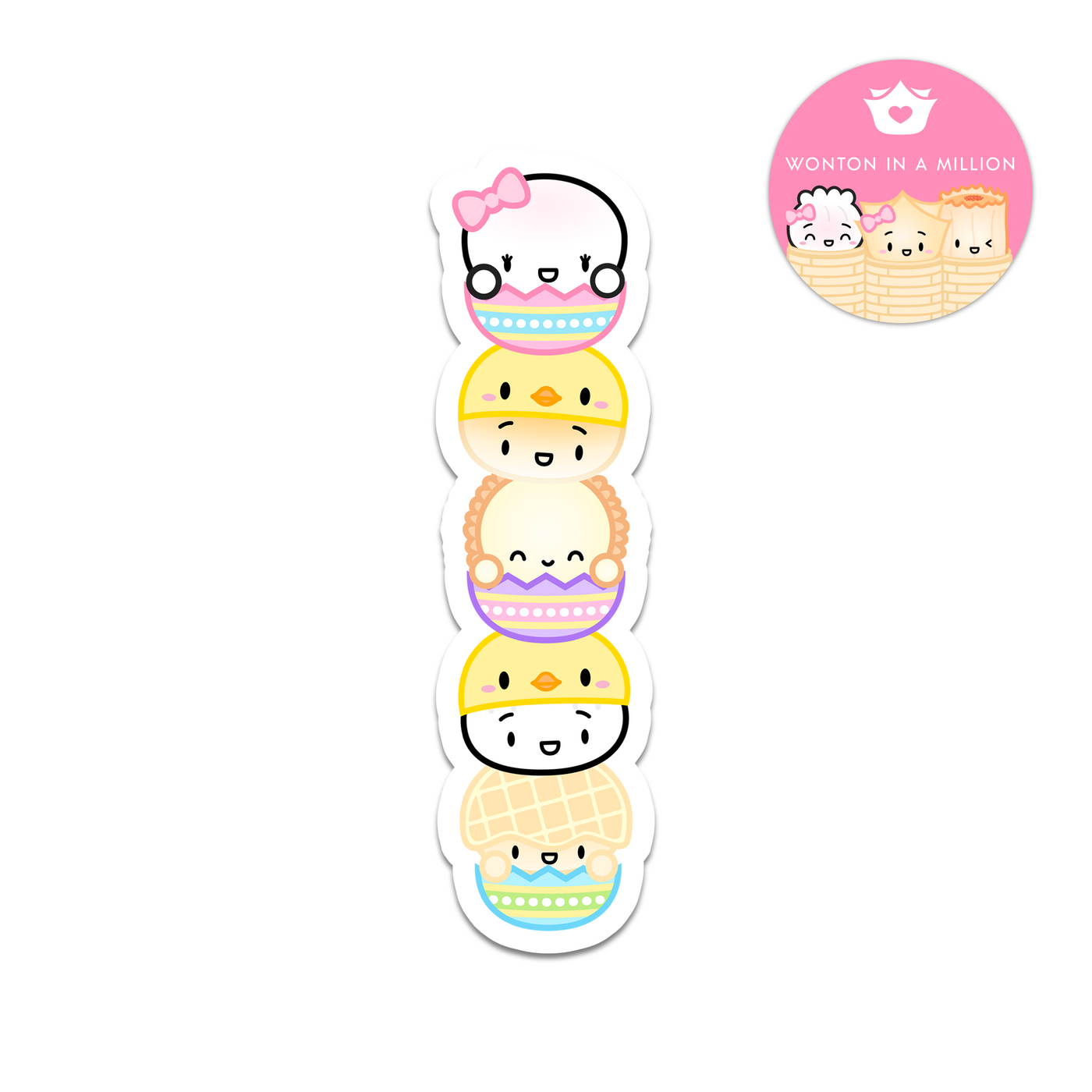 L126 | Springtime Bunnies Totem Vinyl Sticker