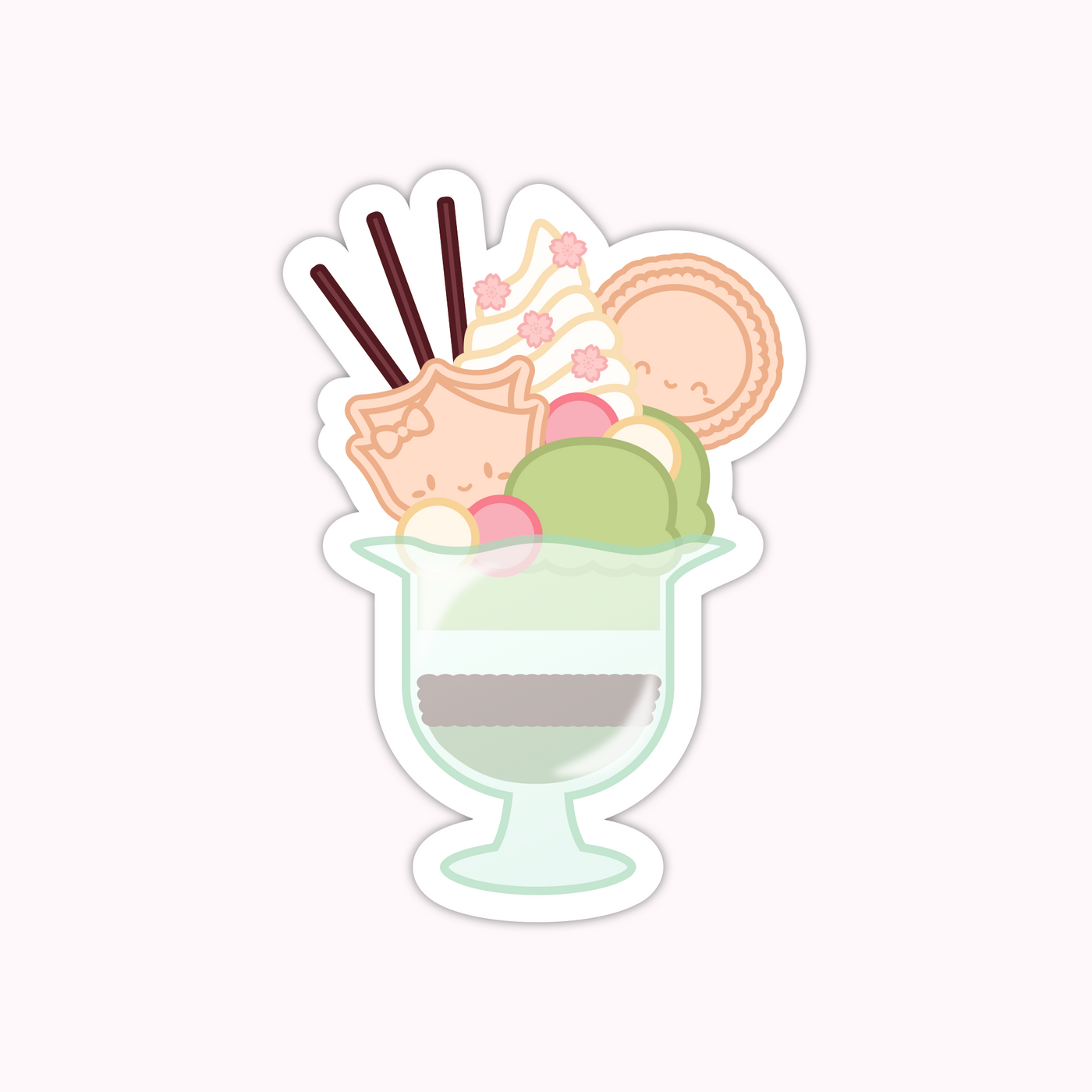 Matcha Sakura - Parfait Laptop Vinyl Sticker