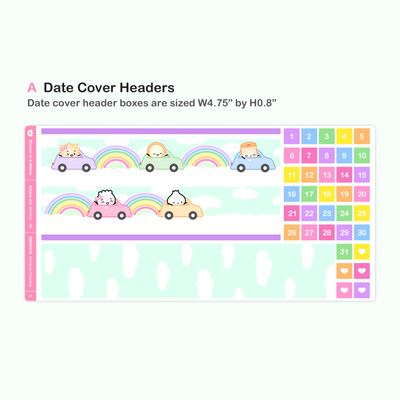 Rainbow Roadtrip Monthly Sticker Kit (B6)