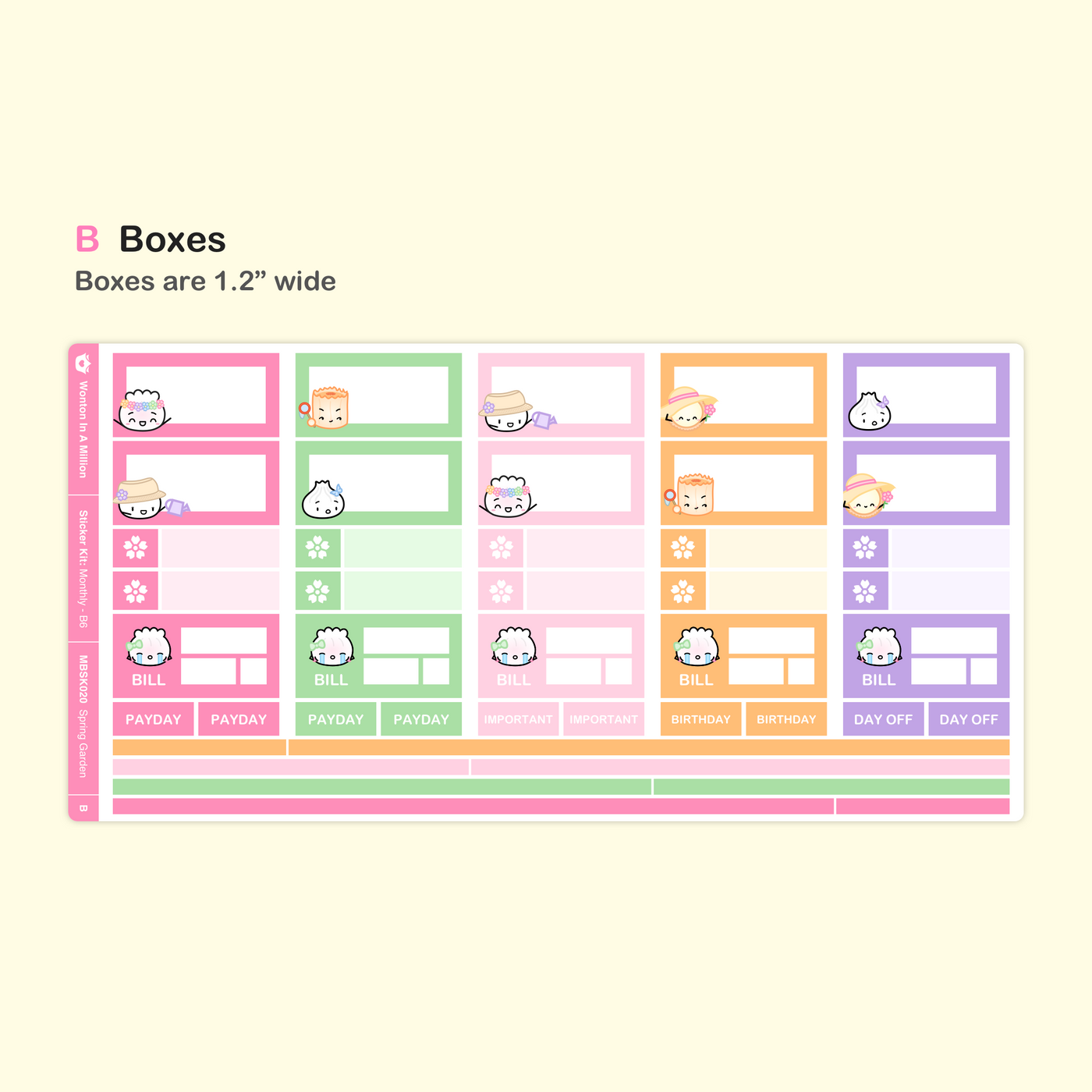 MBSK020 | Spring Garden Monthly Sticker Kit (B6)