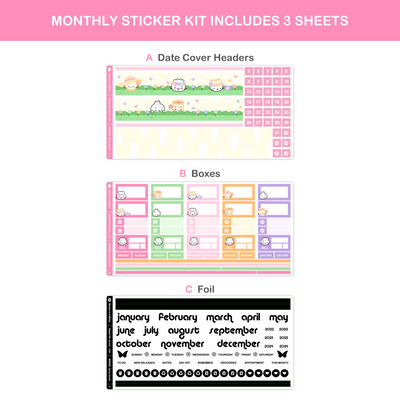 Spring Garden Monthly Sticker Kit (B6)