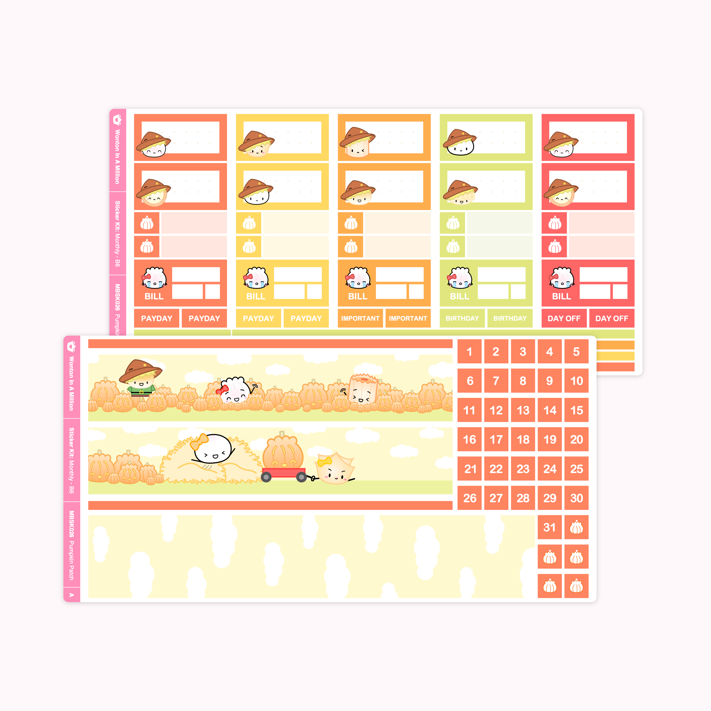 MBSK026 | Pumpkin Patch Monthly Sticker Kit (B6) – Wonton In A Million