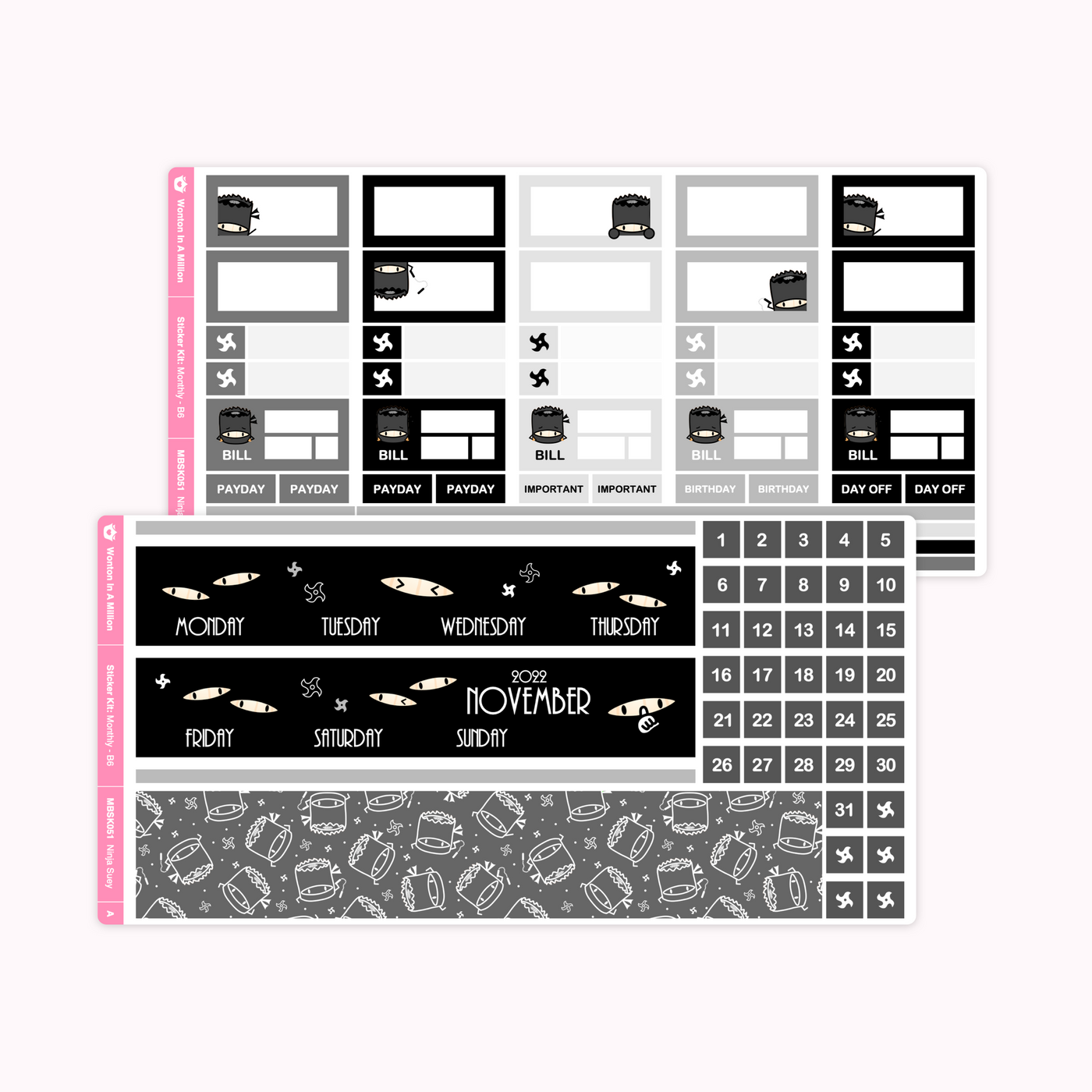 MBSK051 | Ninja Monthly Sticker Kit (B6)