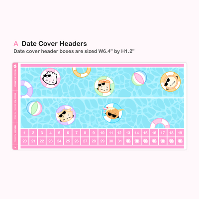 Pool Day Monthly Sticker Kit (A5W)