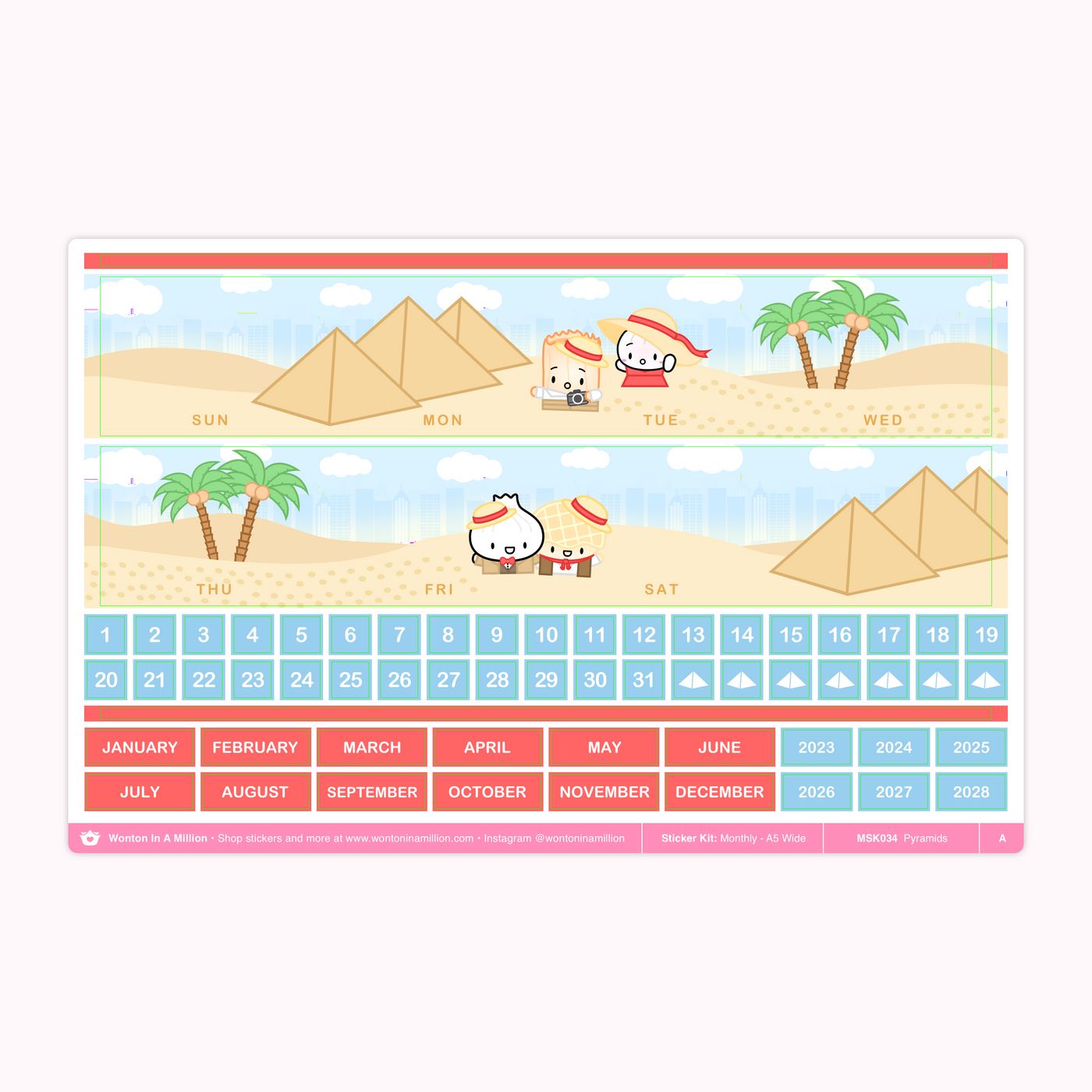 Egypt - Pyramids Monthly Sticker Kit (A5W)