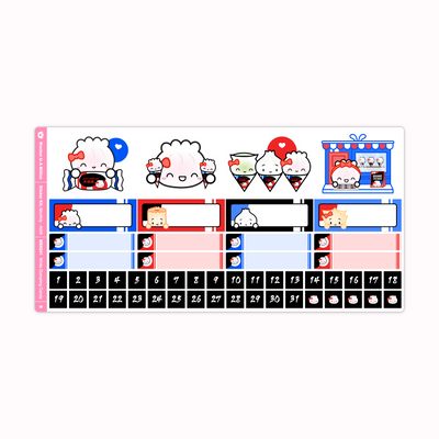 White Dumpling Candy Monthly Sticker Kit (A5W)