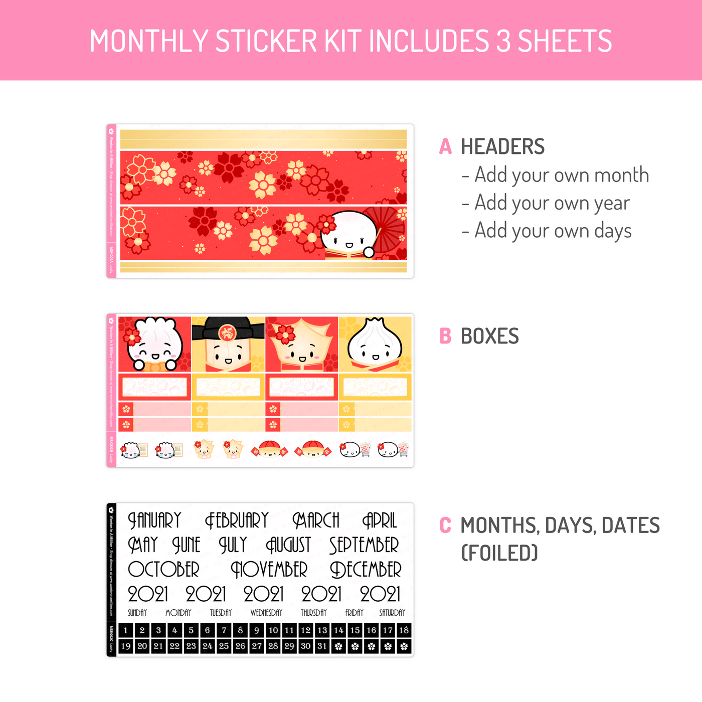 Lucky Monthly Sticker Kit (A5W)