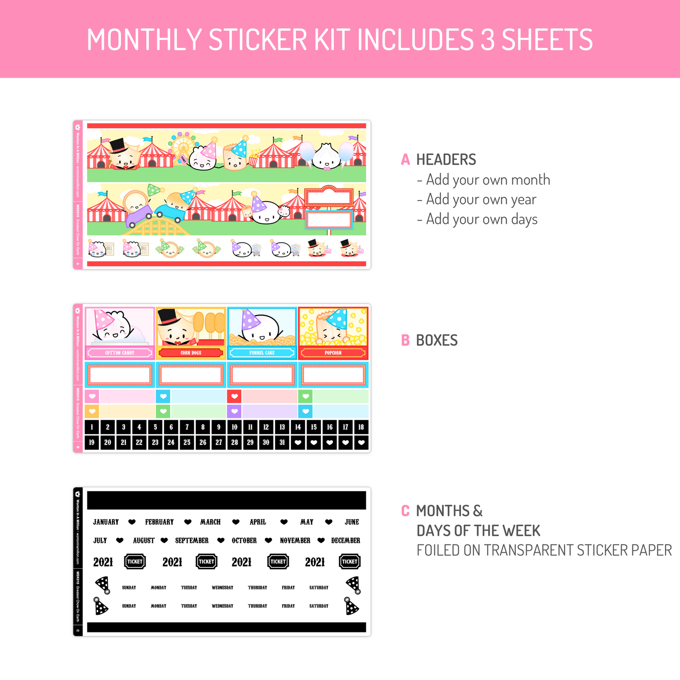 Greatest Chow On Earth Monthly Sticker Kit (A5W)