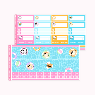 Pool Day Monthly Sticker Kit (A5W)