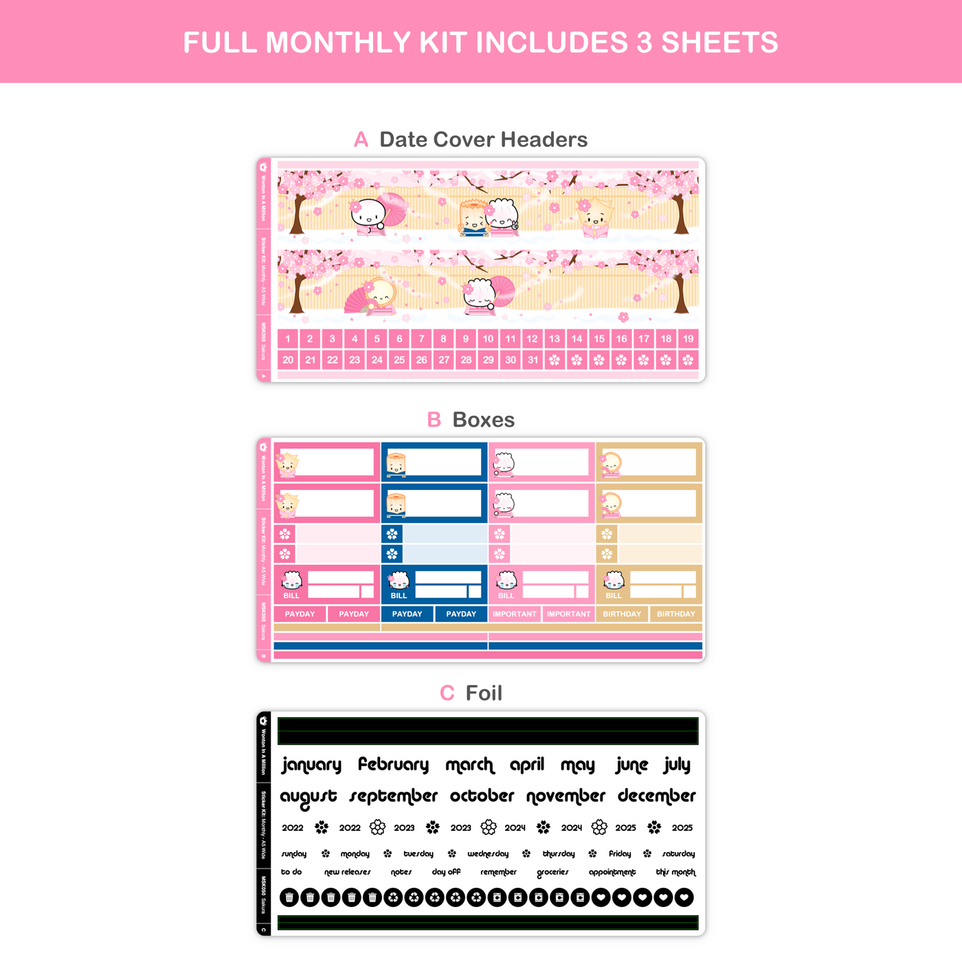 Sakura Monthly Sticker Kit (A5W)