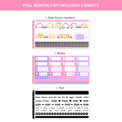 Bubble Tea Monthly Sticker Kit (A5W)