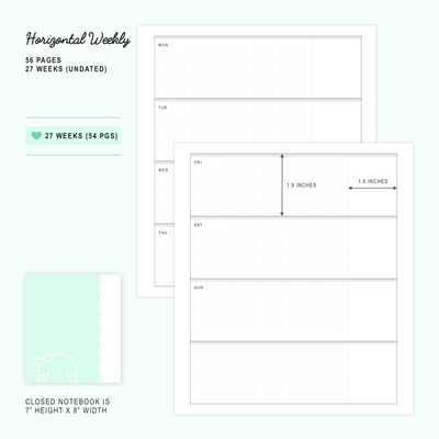 Undated Weekly Horizontal Planner (A5W)