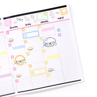 Planner Nerd Monthly Sticker Kit (A5W)