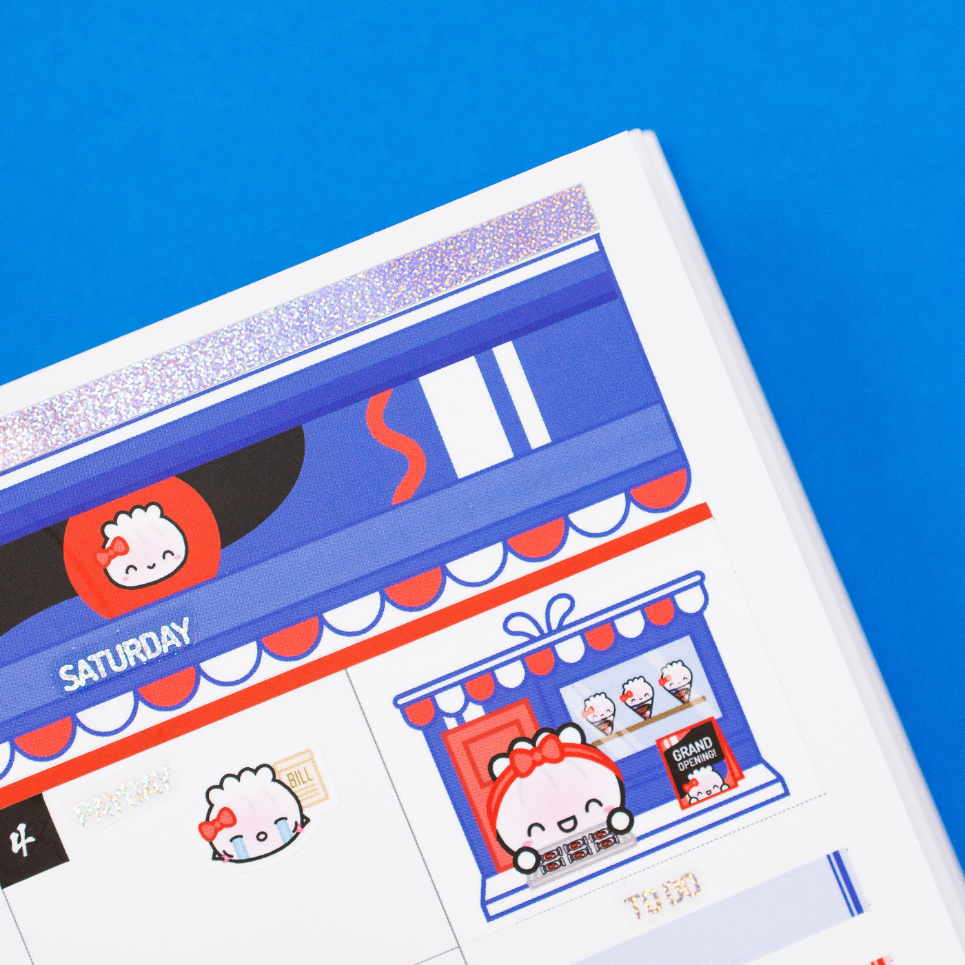 White Dumpling Candy Monthly Sticker Kit (A5W)