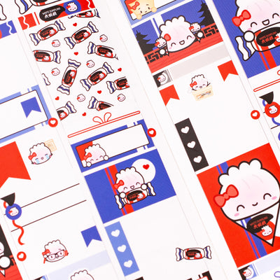SK041 | White Dumpling Candy Weekly Sticker Kit (Standard Vertical)