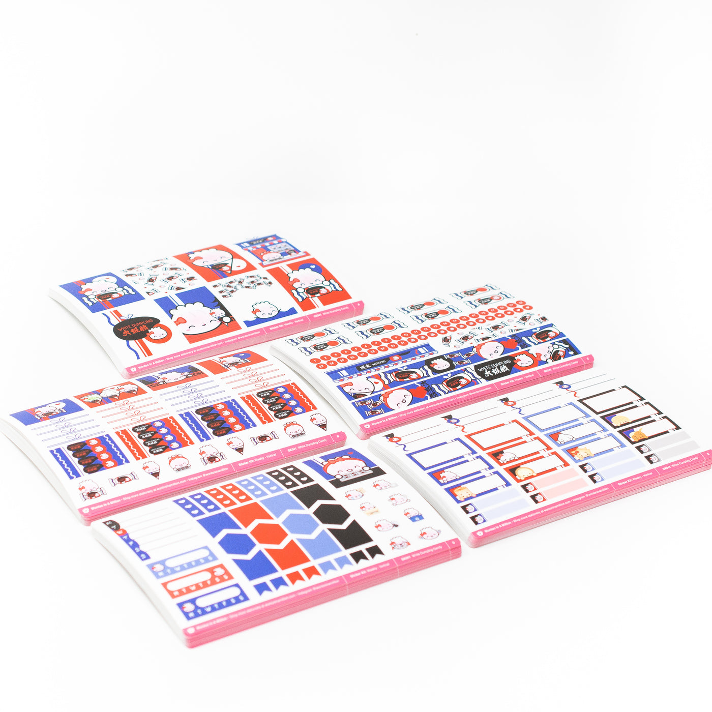 White Dumpling Candy Weekly Sticker Kit (Standard Vertical)