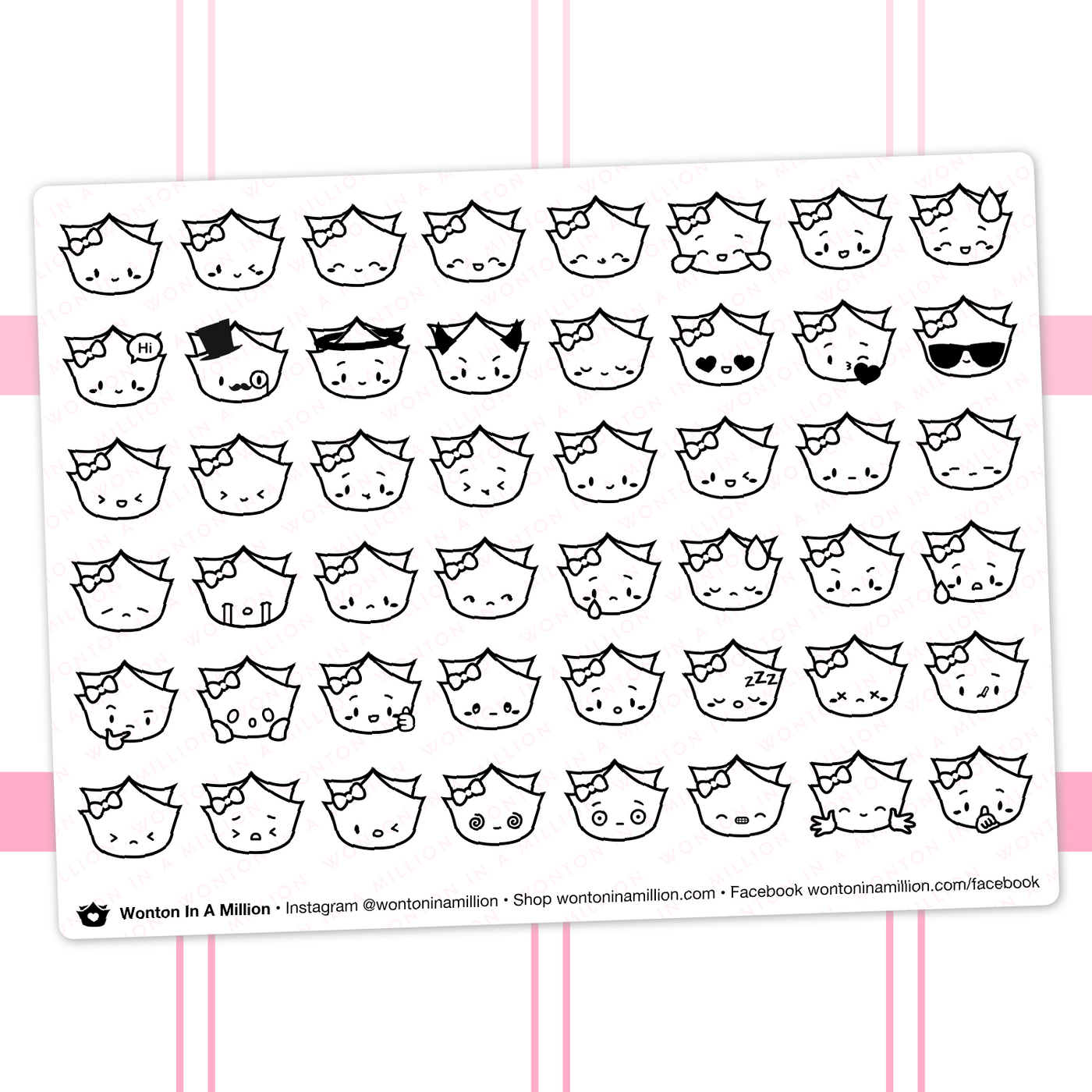S015 | Wonton Rainbow Emojis Stickers